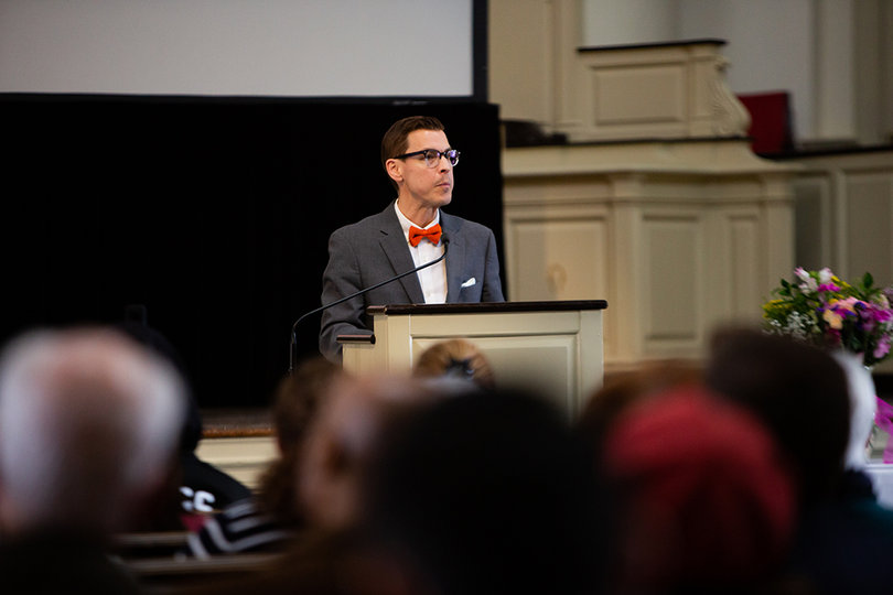 Hendricks Chapel Dean Brian Konkol was the first to speak at the vigil.