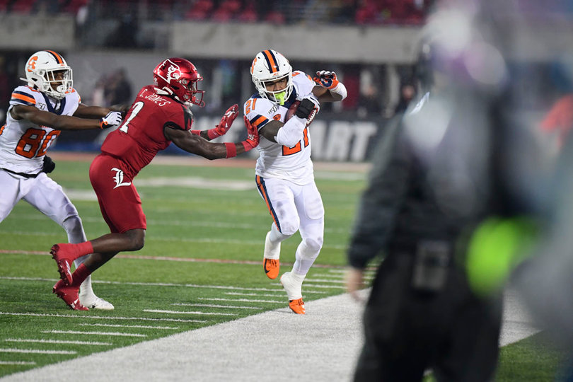 Entering the fourth quarter, SU trailed 49-27.