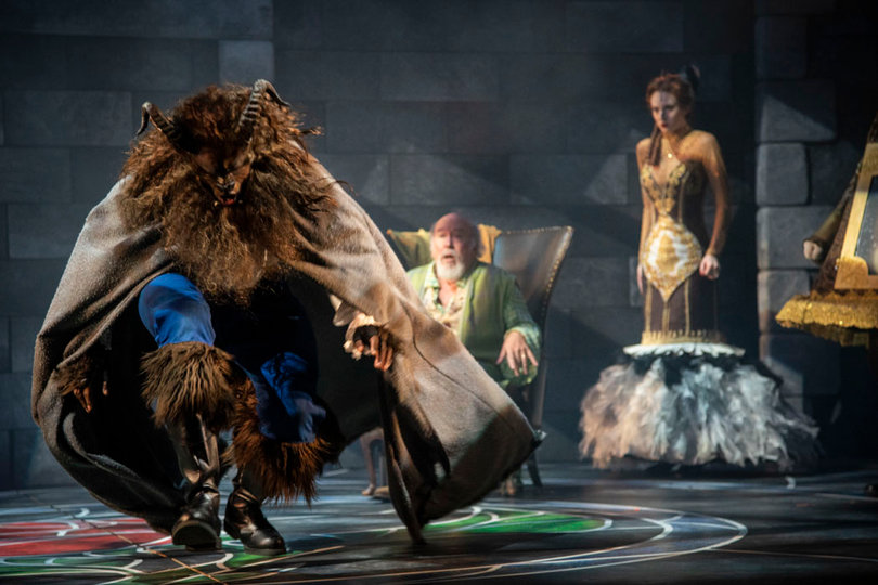 Ezekiel Andrew who stars as Beast, confronts a guest in his castle.