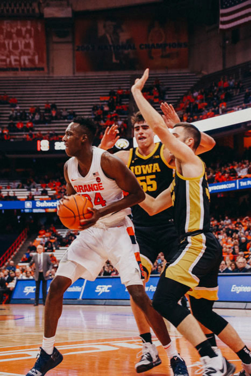 Bourama Sidibe backs up the Iowa offense.