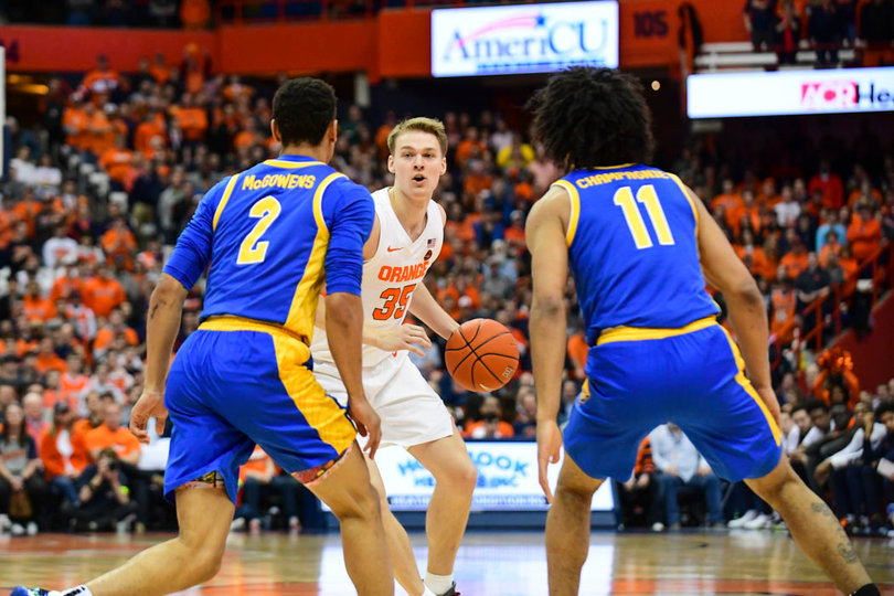 After his high-scoring first half, Buddy sunk just one 3-pointer in the second half. During that time, secondary scoring allowed the Orange to keep their lead.