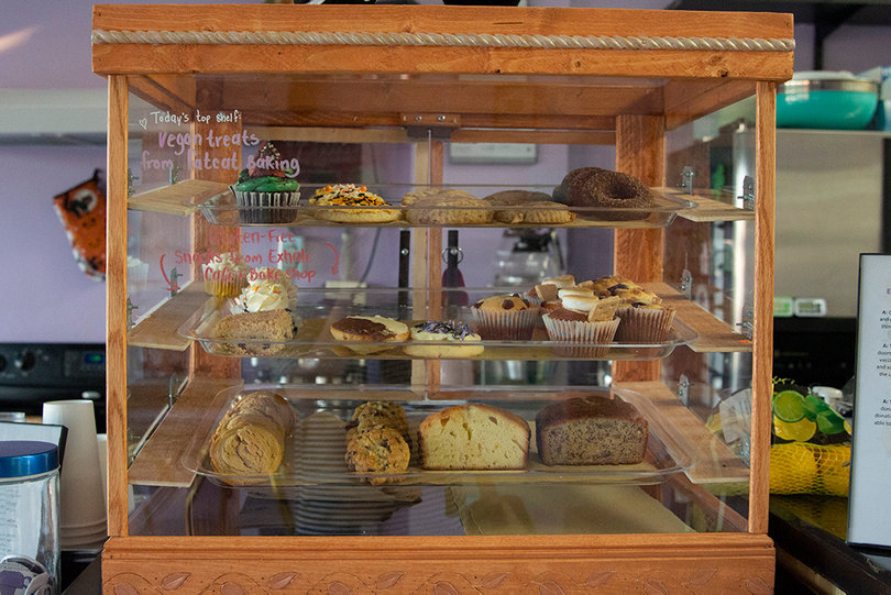 Pawsitivitea serves vegan baked goods from Fat Cat Baking and other treats from Exhale Cafe and Bake Shop.