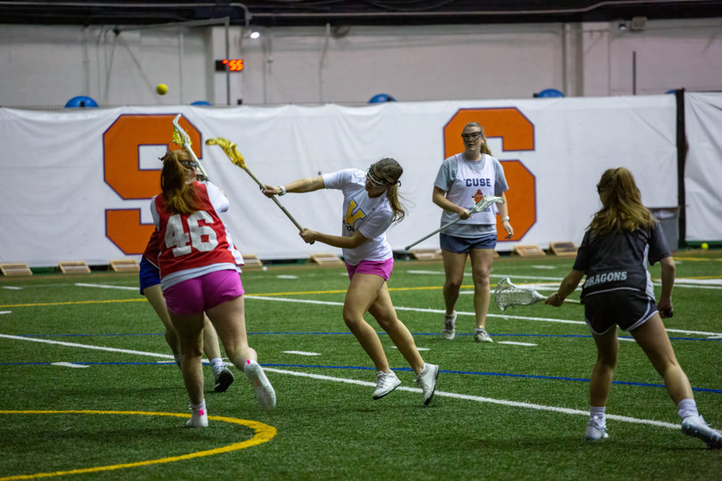 Syracuse Women’s Lacrosse Club starts out strong this year with a new lineup of captains: Claire McMahon, Sophia Carnicelli, Katy Martin and Cami Pasqualoni.
