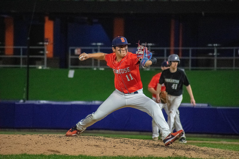 The club baseball team celebrates its 150th anniversary at games vs Binghamton, 6-5 and 8-5.
