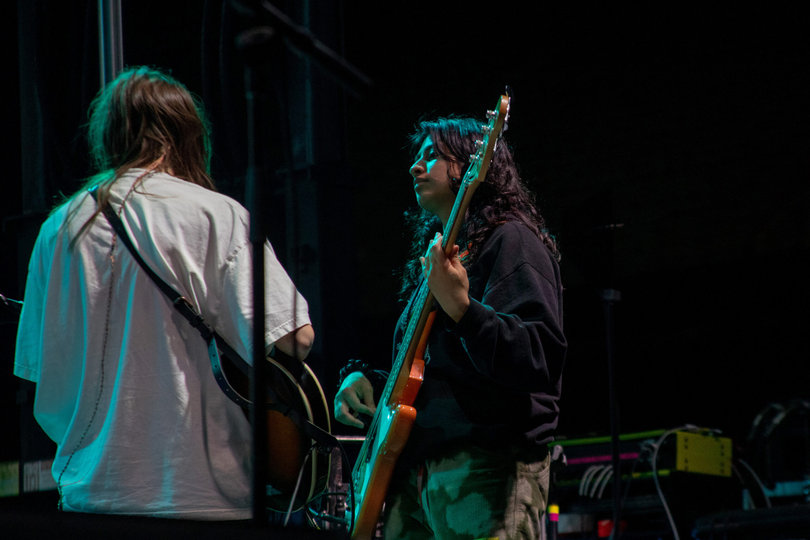 Webster walks around the stage, interacting not only with the crowd but also with her bandmates. Her guitarist adds more color to the set through their frequent solos.

