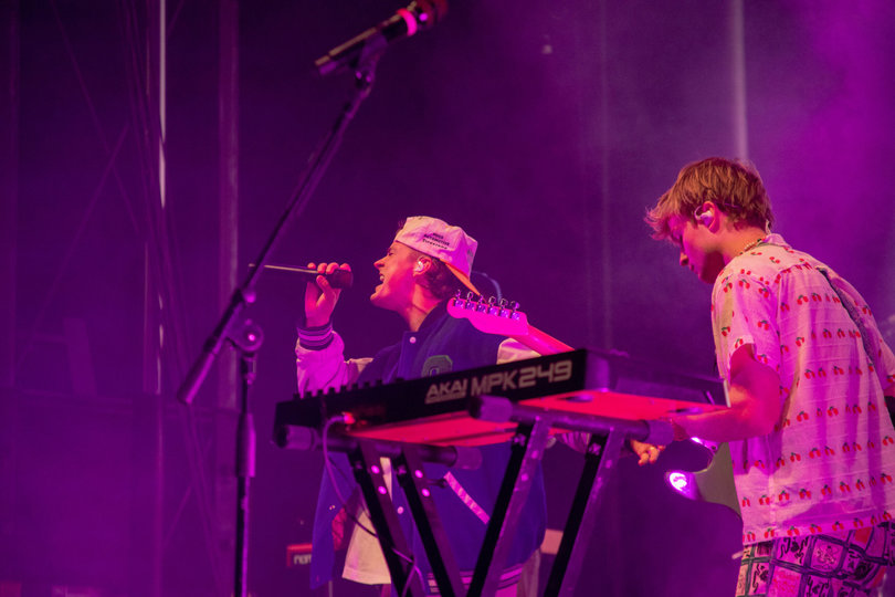 Surfaces perform for the first time in months at Block Party. While Frank leads the vocals for the show, Padalecki experiments with multiple instruments, including the keyboard, electric guitar and cowbell. 
