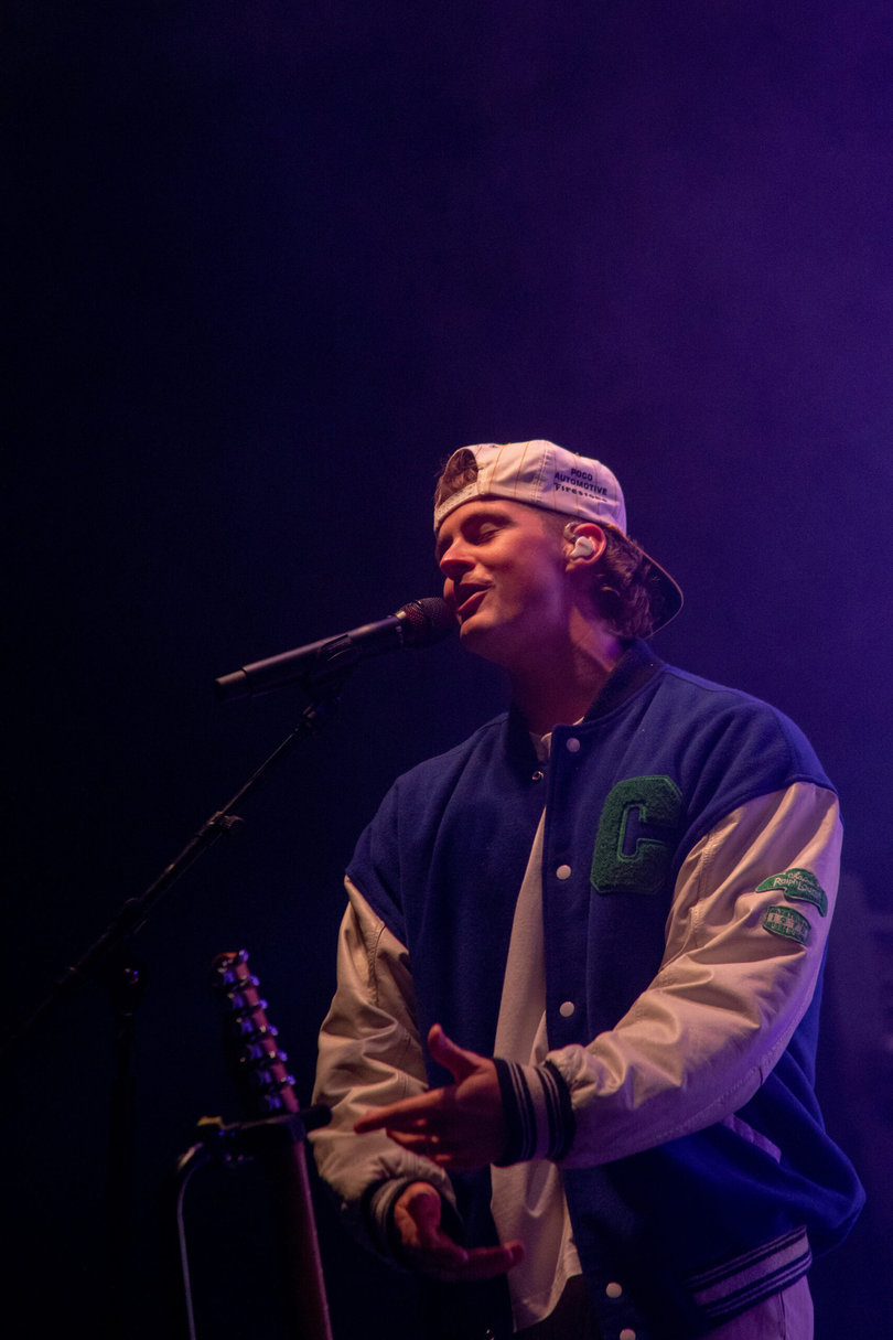 Frank, one of two artists in Surfaces, sings music from a wide range of the pair’s albums. Frank said that it was his first time out of his house since having a baby boy.
