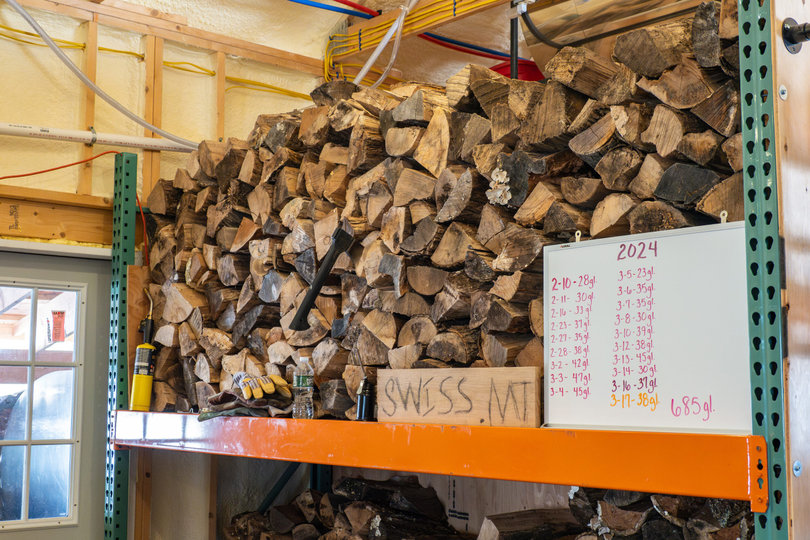 A pile of wood.