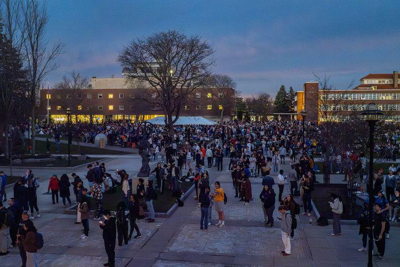 A large crowd.
