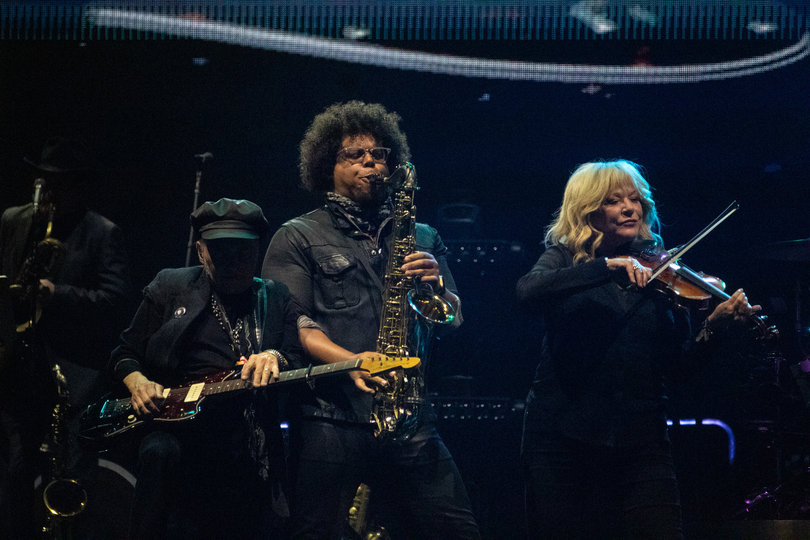 E Street Band’s saxophonist Jake Clemons plays