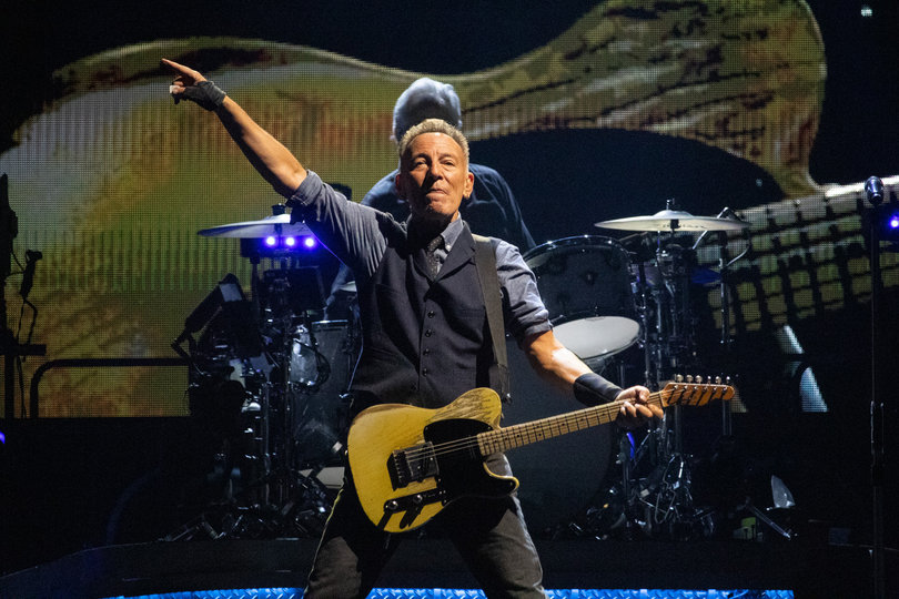 Bruce Springsteen on stage in the JMA Wireless Dome