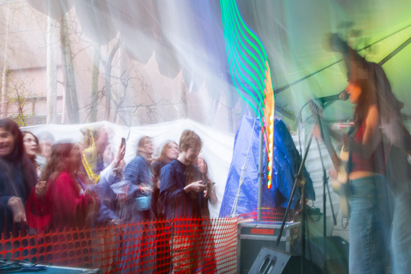 Artistic Blur Shot of the Crowd from the stage