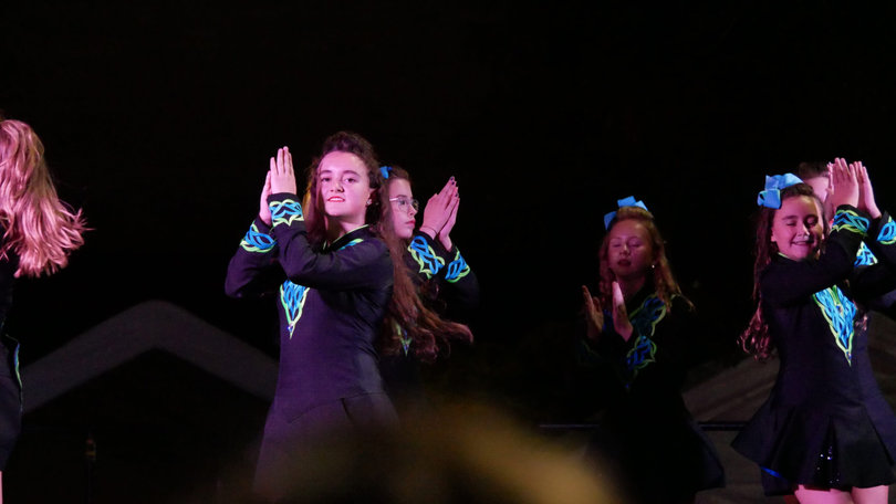 The McDonald School of Irish Dance performs between musical acts. Dancers received a round of applause from the crowd.
