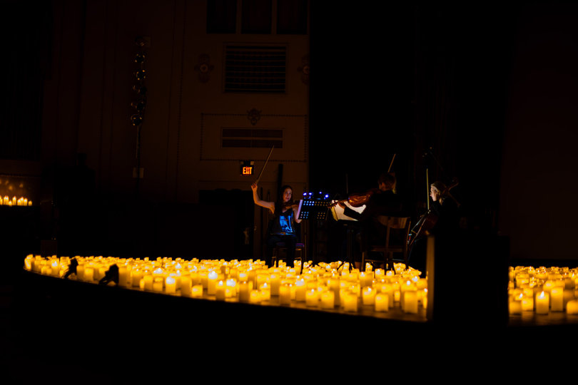 Members of the Listeso String Quartet play Antonio Vivaldi’s “The Four Seasons Winter, Movement 3.” The quartet let the song’s final note fill the Palace Theatre.
