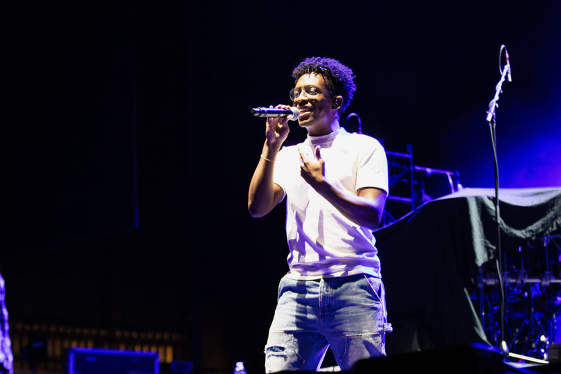 Breland sets the energy before Teddy Swims’ set. He brought a mix of rap and country styles to the stage. 
