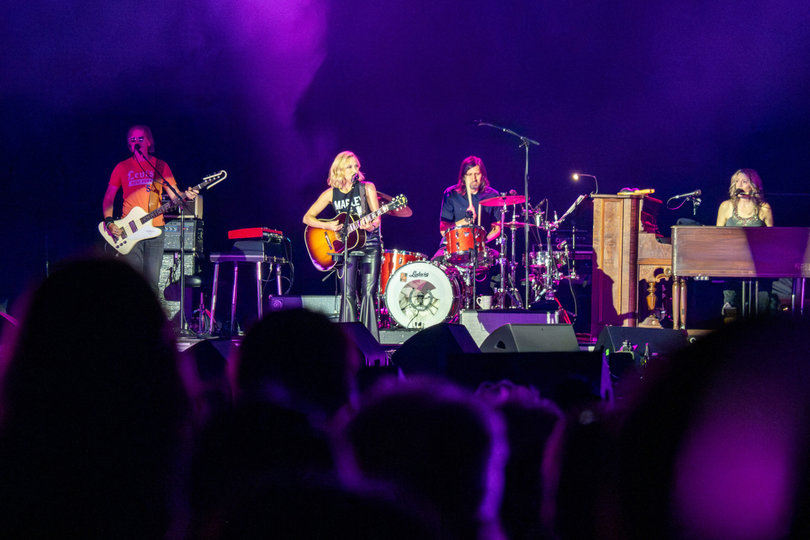 Sheryl Crow closes out her performance on the colorfully-illuminated stage. Her set included songs “If It Makes You Happy” and “Real Gone.” 
