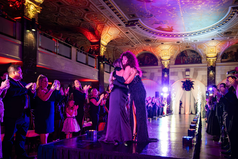 The fashion show was co-produced by fashion photographer Laura Marino and professional makeup artist Alexandra Axenfeld.