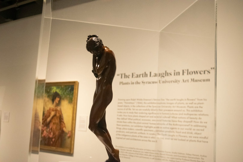 “The Earth Laughs in Flowers” is on display at the Syracuse University Art Museum through May 10. The exhibit features depictions of nature and plants, reflecting themes of growth and restoration.
