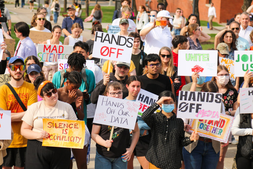 Protesters voiced their concerns and demands on an array of colorful cardboard signs. Attendees noted the turnout was encouraging.