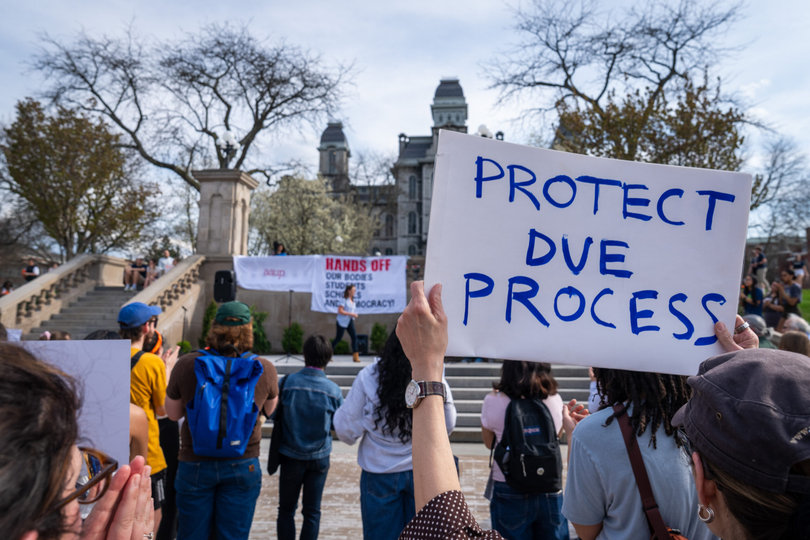 Some protestors highlighted the Trump administration’s recent revocation of international students’ visas as a motivation to attend the rally. Three international Syracuse University students’ visas were revoked earlier this week without prior warning. 