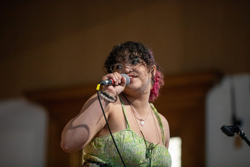 Emma Montenegro, The Schwegs’ lead singer, sang several original songs and covers. The Schwegs performed back-to-back shows this weekend, including Quadstock and Redfest.