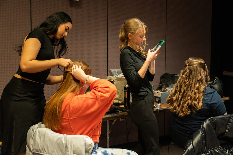 Before the Runway of Dreams fashion show on Sunday, the club sought volunteers to help with the production. The students helped with hair, makeup, decorations and more.