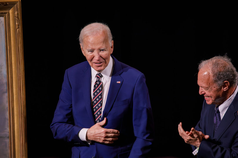 April 14, 2026: Former President Joe Biden visits the College of Law for a portrait unveiling honoring his legacy at his alma mater. Bill Brodsky, a friend and former classmate of Biden while in law school, commissioned the painting.