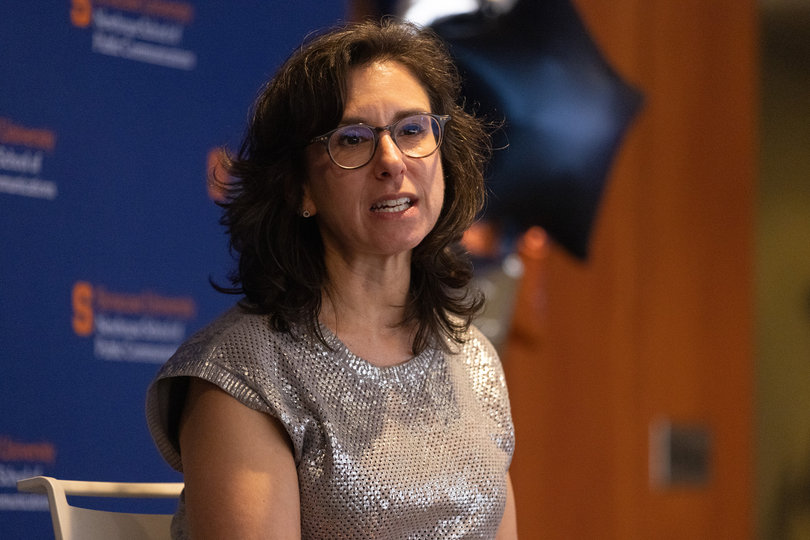 April 14, 2026: Pulitzer Prize-winning journalist Jodi Kantor visits SU’s Newhouse School of Public Communications to talk with students about her new book “How to Start: Discovering Your Life’s Work.” Kantor worked alongside other reporters at The New York Times to investigate sexual misconduct in Hollywood.