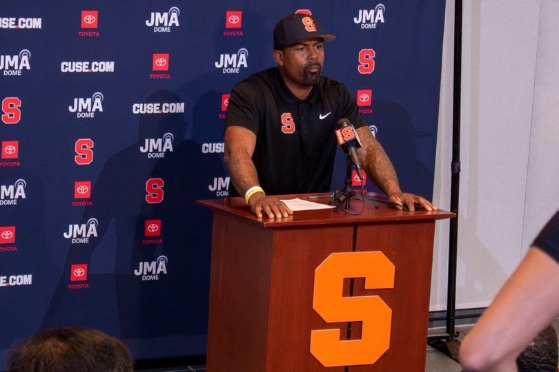 Syracuse head coach Fran Brown said he feels comfortable with his current team and praised the offensive line during his first fall press conference this week. 
