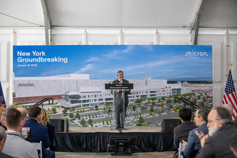 Micron CEO at groundbreaking event