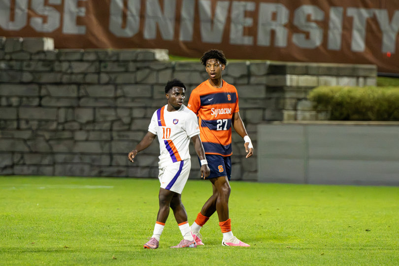 Syracuse limited Clemson to six shots on goal, holding level through 66 minutes, until Cooper Hineline’s goal was set up by Ransford Gyan.