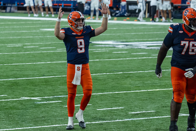 In his return from a torn Achilles last September, Steve Angeli paced Syracuse's offense with 263 passing yards and three touchdowns in its 66-3 win over New Hampshire. 