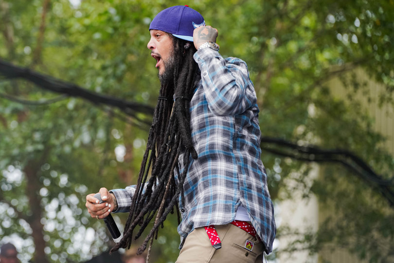 Travie Mccoy of Gym Class Heroes performed his song at the New York State Fair on Sunday. Gym Class Heroes, an alternative hip hop group, first got their start in the 2000s in central New York.