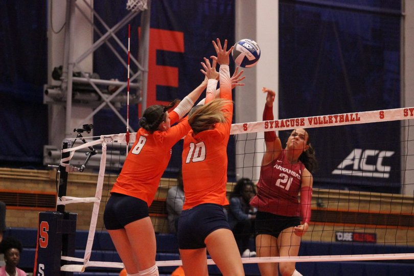 Syracuse volleyball fell 3-1 to Arkansas in its home opener Wednesday night to drop to 3-3 on the season. 