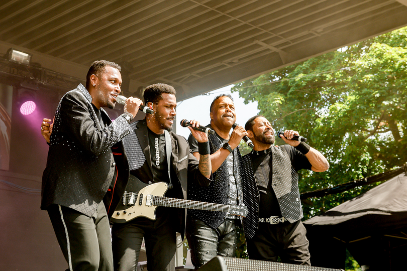 The Commodores serenade a crowd at the Fair. The R&B and soul group performed at Chevy Court on Aug. 26.
