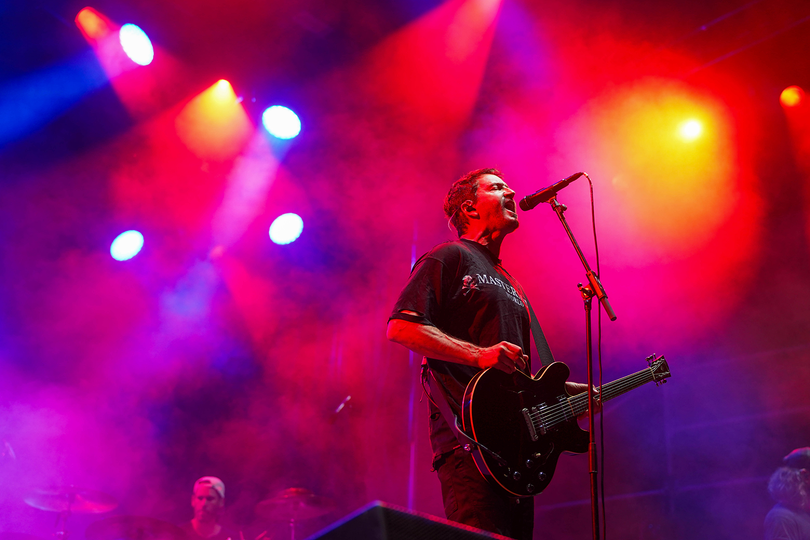 Third Eye Blind frontman Stephen Jenkins belts a song at the Fair on Aug. 29. The band performed classic 1990s hits like “Jumper” and “Semi-Charmed Life.”
