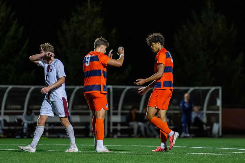 After notching just one shot on target in the first half, SU found the back of the net three times in the second in its 3-0 win over Colgate.