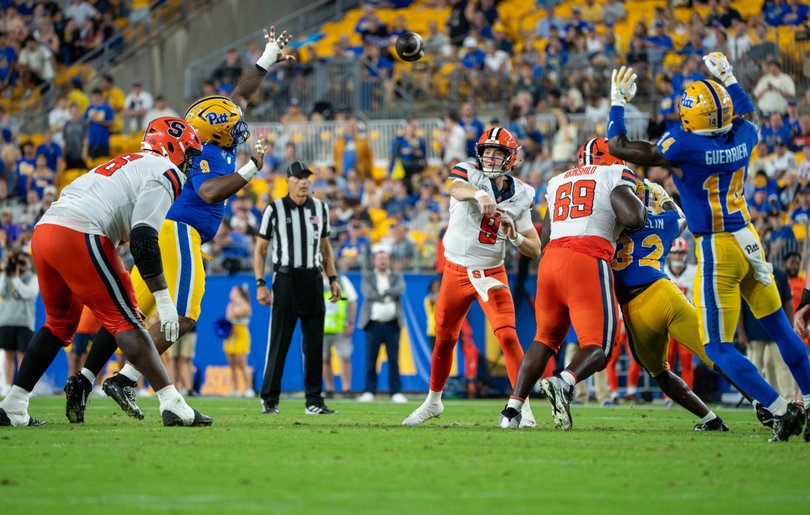 Steve Angeli threw two fourth-quarter interceptions in Syracuse's loss to Pitt Thursday, leading to his benching in favor of Amari Odom.