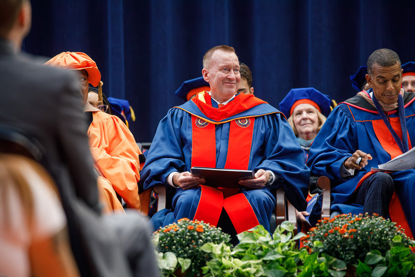 Mike Haynie at his inaguration