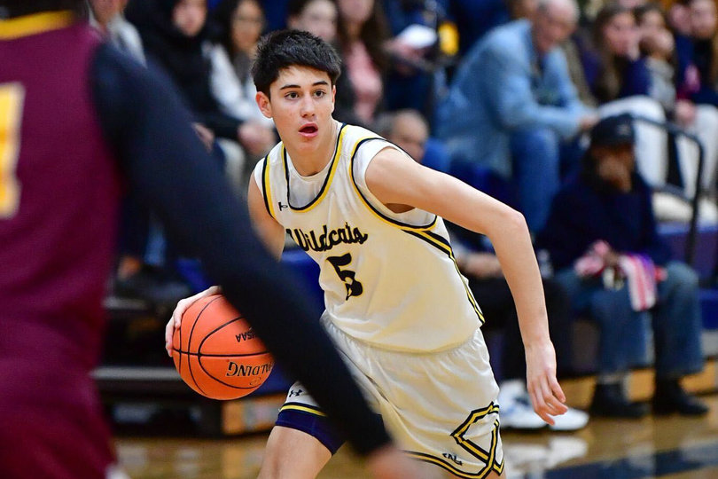 West Genesee boys basketball guard Finley Ball dribbles down the court while looking for a pass. The junior was the Wildcats' sixth man last year and is poised to leap to the starting lineup.