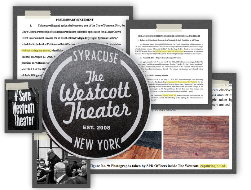 The city of Syracuse may revoke Westcott Theater’s special events permit, citing a series of violent incidents at the theater.  