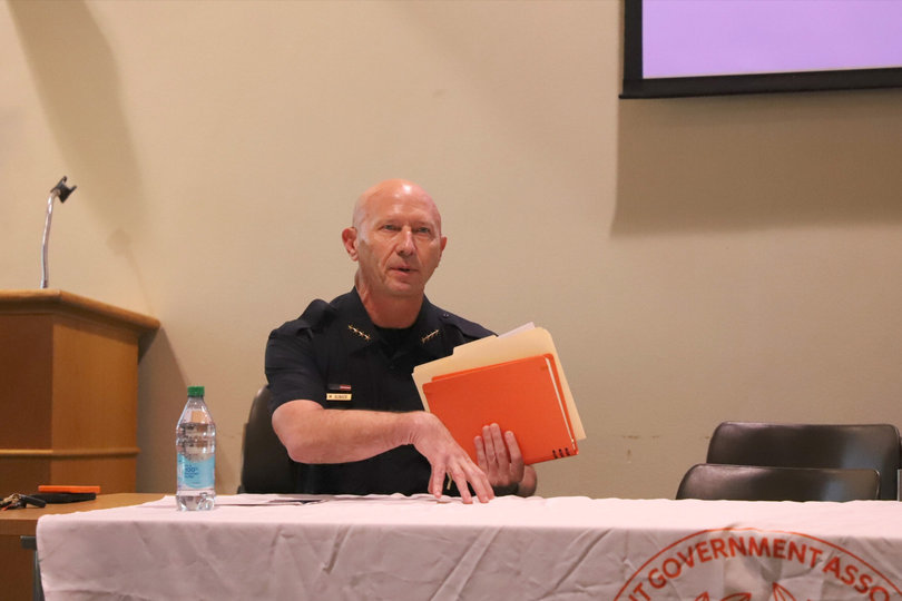 Chief Bunker speaks at town hall