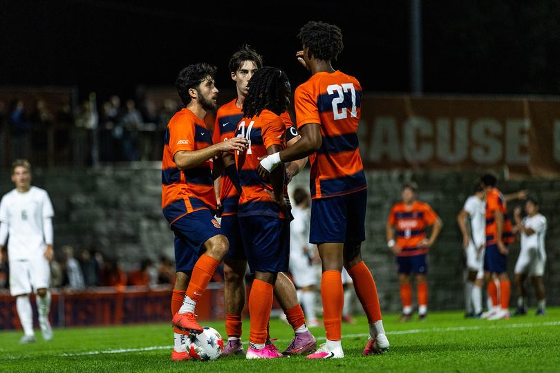 Syracuse men’s soccer upset No. 10 Notre Dame on the road Friday for its first Atlantic Coast Conference win of the season. 