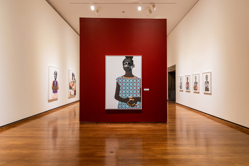 One of Deborah Roberts’ pieces, “I come as one but stand as ten-thousand,” references the brutalization of a young Black child aboard the slave ship “Recovery.” Roberts wanted each portrait of her exhibition to feel tangible.
