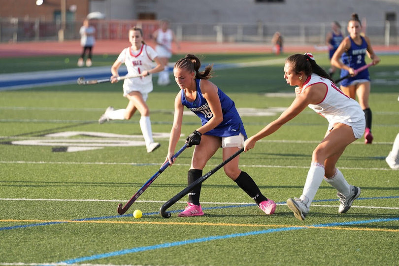 Isabel Normanly weaves past a defender in a game for Cicero-North Syracuse. Normanly has played a major role in the Northstars’ success, leading the team with 13 goals last season.