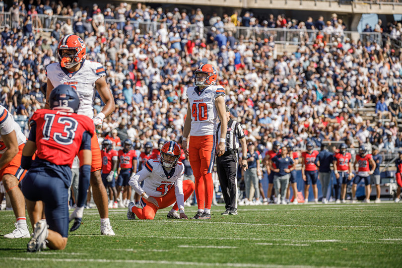 Syracuse missed two field goals and a PAT in its overtime win over UConn on Saturday, sparking a kicking emergency.