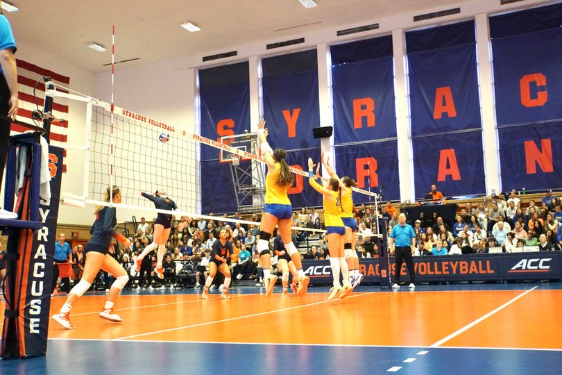 Despite extending its ACC losing streak to 15 games with a loss to Pitt on Sunday, Syracuse nearly matched the Panthers in digs and blocks.